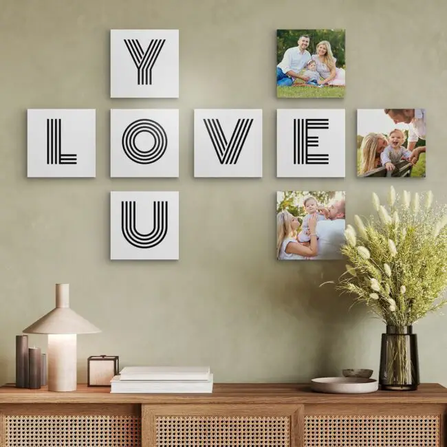 Expressive "Love You" Photo Wall